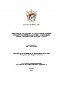 ANALISIS FALSAFAH HUMA BETANG SEBAGAI SARANA REKONSTRUKSI PERDAMAIAN PASCA KONFLIK SUKU DAYAK - MADURA DI KALIMANTAN TENGAH