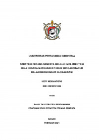 STRATEGI PERANG SEMESTA MELALUI IMPLEMENTASI BELA NEGARA MASYARAKAT HULU SUNGAI CITARUM DALAM MENGHADAPI GLOBALISASI