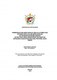 PEMBERDAYAAN MASYARAKAT MELALUI PEMETAAN
POTENSI DESA DALAM MEWUJUDKAN
KETAHANAN EKONOMI DAERAH
(STUDI PADA DESA SENGGURUH KECAMATAN
KEPANJEN KABUPATEN MALANG PROVINSI JAWA
TIMUR)