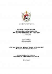 RESOLUSI KONFLIK TENURIAL
MELALUI KEMITRAAN KONSERVASI
DI0KAWASAN TAMAN NASIONAL TESSO NILO
PROVINSI RIAU