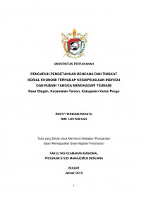 PENGARUH PENGETAHUAN BENCANA DAN TINGKAT SOSIAL EKONOMI TERHADAP KESIAPSIAGAAN INDIVIDU DAN RUMAH TANGGA MENGHADAPI TSUNAMI
Desa Glagah, Kecamatan Temon, Kabupaten Kulon Progo