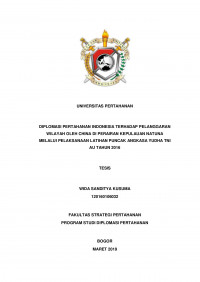 DIPLOMASI PERTAHANAN INDONESIA TERHADAP PELANGGARAN WILAYAH OLEH CHINA DI PERAIRAN KEPULAUAN NATUNA MELALUI PELAKSANAAN LATIHAN PUNCAK ANGKASA YUDHA TNI AU TAHUN 2016