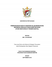 PEMBANGUNAN BUDAYA MARITIM DALAM MENDUKUNG
INDONESIA SEBAGAI POROS MARITIM DUNIA
(STUDI MASYARAKAT PESISIR BANTUL)