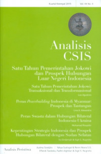 Analisis CSIS : Satu Tahun Pemerintahan Jokowi dan prospek Hubungan Luar Negeri Indonesia