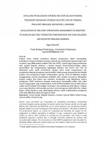 EVALUASI PENUGASAN OPERASI MILITER SELAIN PERANG TERHADAP KESIAPAN OPERASI MILITER UNTUK PERANG PRAJURIT BRIGADE INFANTERI 2 MARINIR