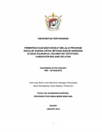 PEMBERDAYAAN MASYARAKAT MELALUI PROGRAM SEKOLAH SUNGAI UNTUK MITIGASI BANJIR BANDANG DI DESA PUJIHARJO, KECAMATAN TIRTOYUDO, KABUPATEN MALANG SELATAN