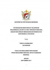 KETANGGUHAN MASYARAKAT KELURAHAN PENJARINGAN JAKARTA UTARA TERHADAP BENCANA BANJIR ROB DENGAN MENGGUNAKAN PENDEKATAN SUSTAINABLE LIVELIHOOD