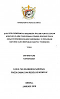 STRATEEGI PEMERINTAHAN INDONESIA DALAM PENYELESAIAN KONFLIK KLAIM TRADISIONAL FISHING GROUND PADA ZONA EKONOMI EKSLUSIF INDONESIA DI PERAIRAN NATUNA OLEH REPUBLIK RAKYAT TIONGKOK